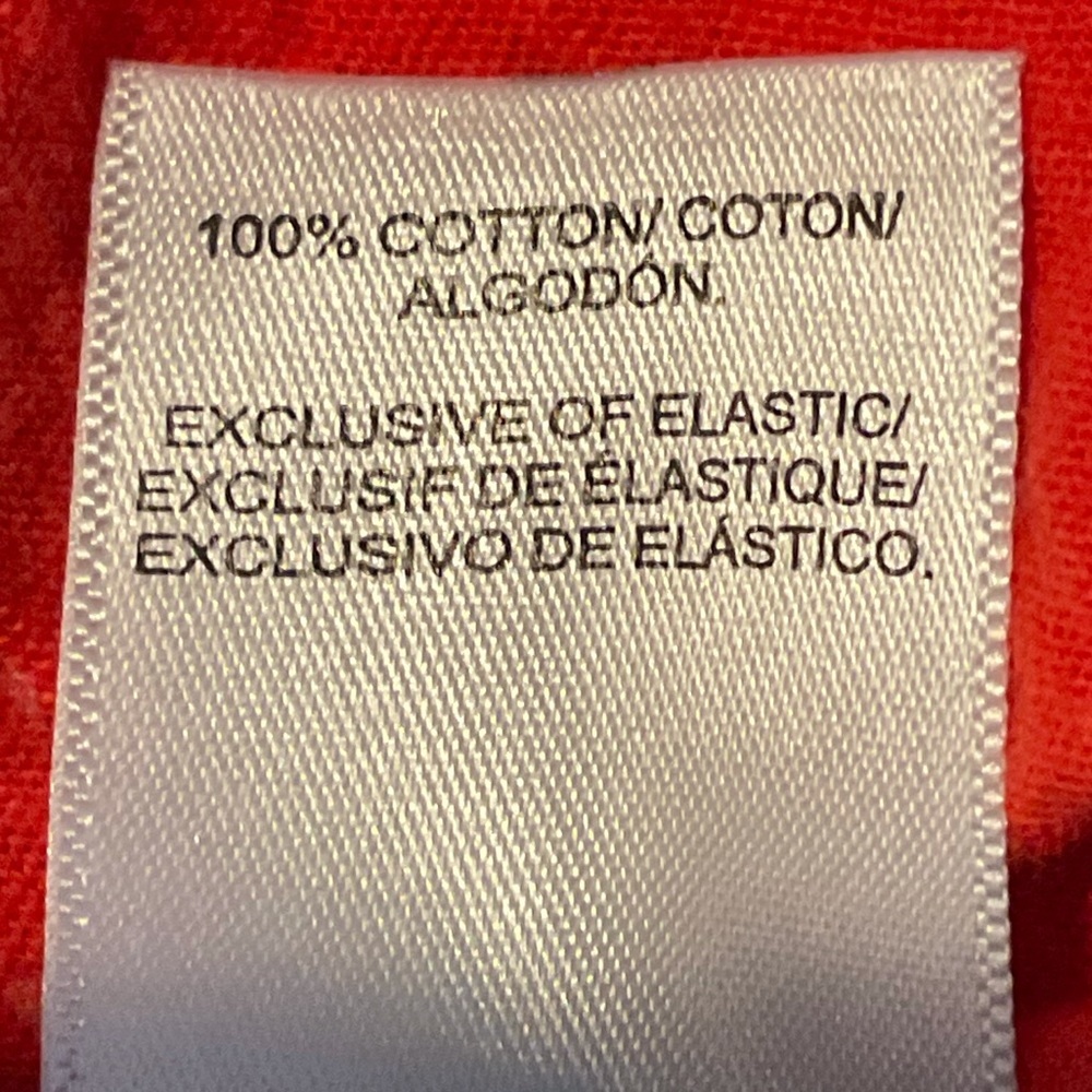 Lucky Brand Red Floral Smocked Blouse Short Sleeve Ruffle Neck Sz L - Picture 6 of 7